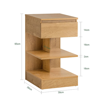 Κομοδίνο με Συρτάρι και Ράφια 39x39x65εκ B0-C5HKR9NZ