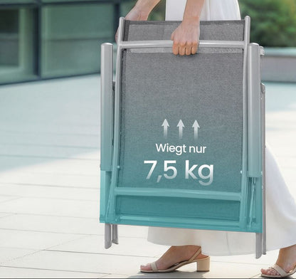 Μπεζ Ξαπλώστρα Μεγάλης Αντοχής Σεζλόνγκ με Ρυθμιζόμενη Πλάτη και Μαξιλάρι GC-B024WZ02