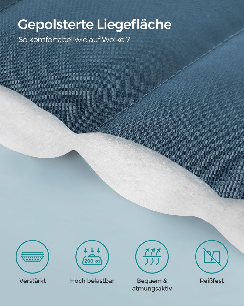 Αιώρα Κήπου με Μεταλλική Βάση έως 200kg, Ρυθμιζόμενο Ύψος, Μαξιλάρι & Τσάντα Μεταφοράς για 2 Άτομα GHS-B35002Q01