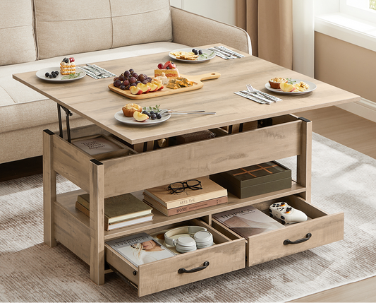 Τραπεζάκι Σαλονιού Με Ρυθμιζόμενο Ύψος Πολυχρηστικό Τραπεζαρία Γραφείο Έως 64 εκ Ύψος LC-T254L01