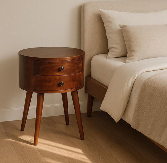 Στρογγυλό Κομοδίνο Τραπεζάκι