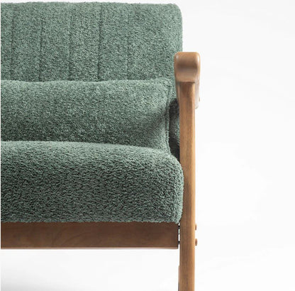 Πολυθρόνα Relax Κουνιστή Εργονομική με Μπουκλέ Ύφασμα Πετρόλ 92073