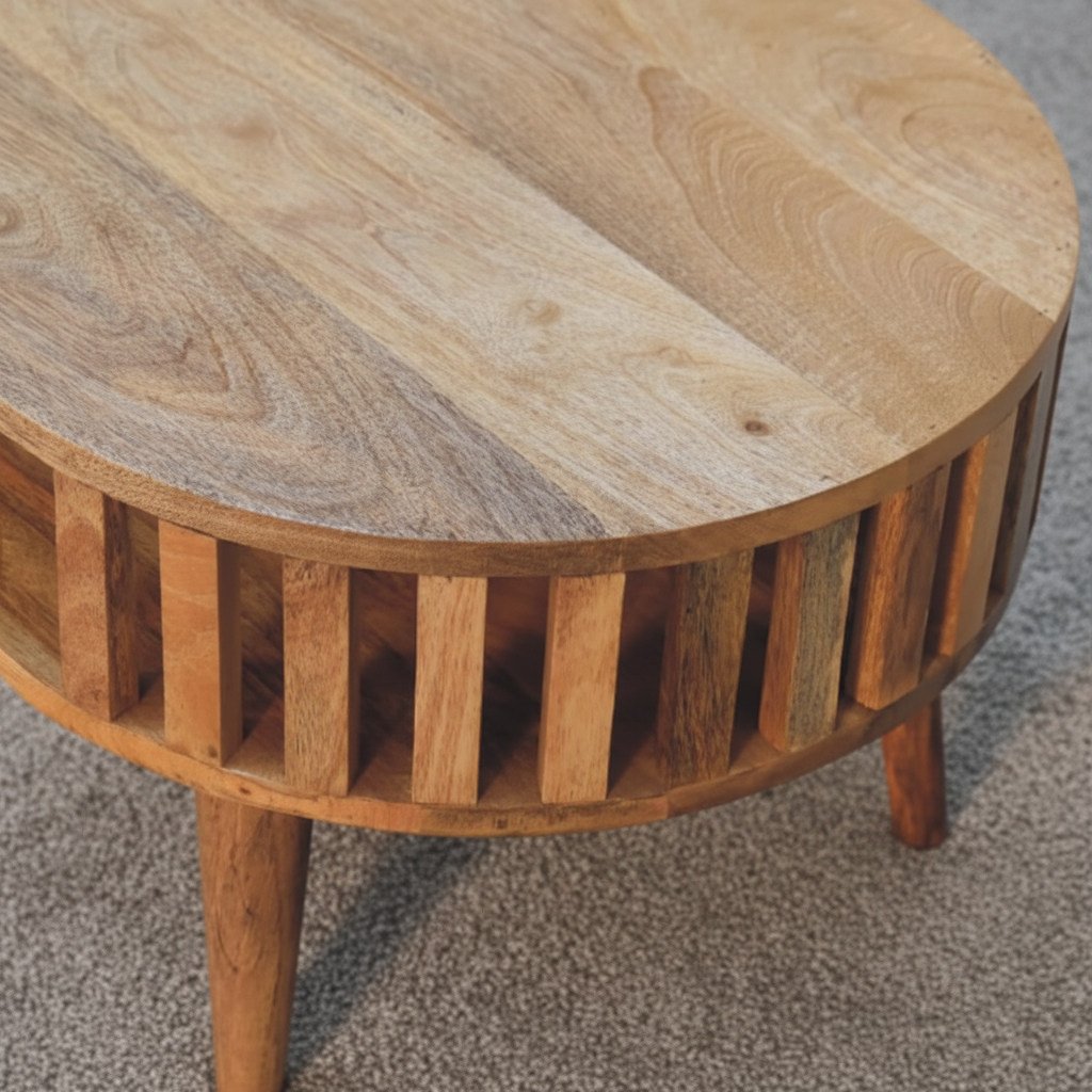 Τραπεζάκι Σαλονιού Μασίφ Ξύλο Χρώμα Δρύς 80x50 εκ IN3418