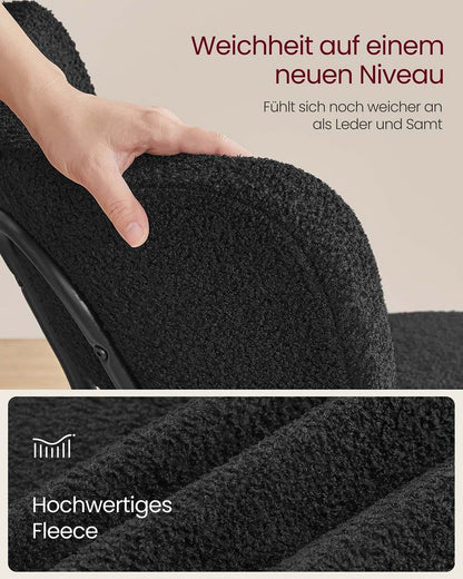 Καρέκλες Τραπεζαρίας σετ 2 τεμ. Μπουκλέ Μαύρη-Εκρού Καρέκλα Κουζίνας Σαλονιού Γραφείου KD-C110B01