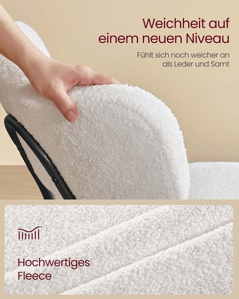 Καρέκλες Τραπεζαρίας σετ 2 τεμ. Μπουκλέ Μαύρη-Εκρού Καρέκλα Κουζίνας Σαλονιού Γραφείου KD-C110B01