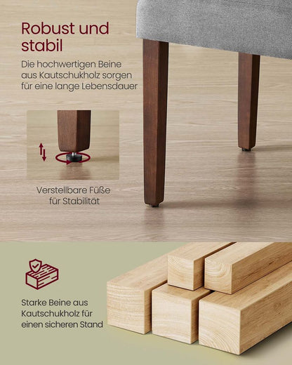 Καρέκλες Τραπεζαρίας σετ 2 τεμ. Κλασικό Στυλ Με ψηλή πλάτη και άνετο Μαξιλάρι Καθίσματος Γκρί και Μπεζ KD-C158G01