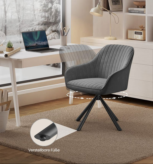 Καρέκλα Γραφείου Καρέκλες Τραπεζαρίας Εργονομική Περιστρεφόμενη Βελούδο Μπουντουάρ  KD-C161K01