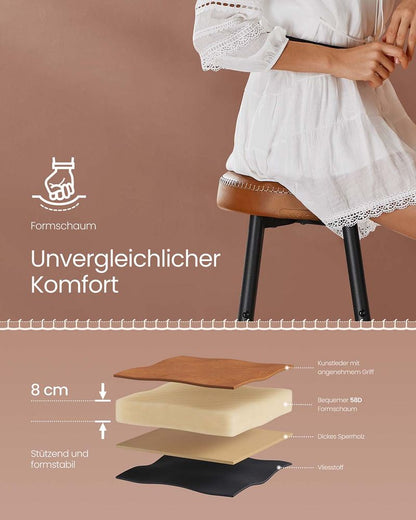 Σκαμπό για Πάσο Κουζίνας σετ 4 τεμ 76εκ Μπαρ EKHO Δερματίνη Ρετρό Στυλ LB-C290K01