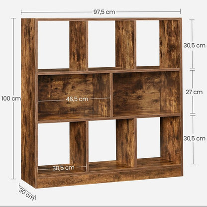 Χαμηλή Βιβλιοθήκη Χώρισμα Ντουλάπι Γραφείου Σαλονιού 100x97,5x30  LB-C52BX