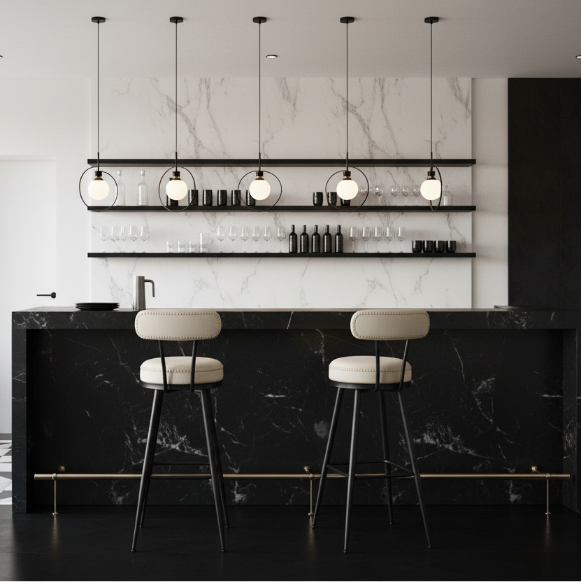 Σκαμπό για Πάσο Κουζίνας Σετ 2 τεμ. και για Μπαρ Περιστρεφόμενα Άνετο Σταθερό EKHO Ύψους Καθίσματος 76 εκ LB-C889W01