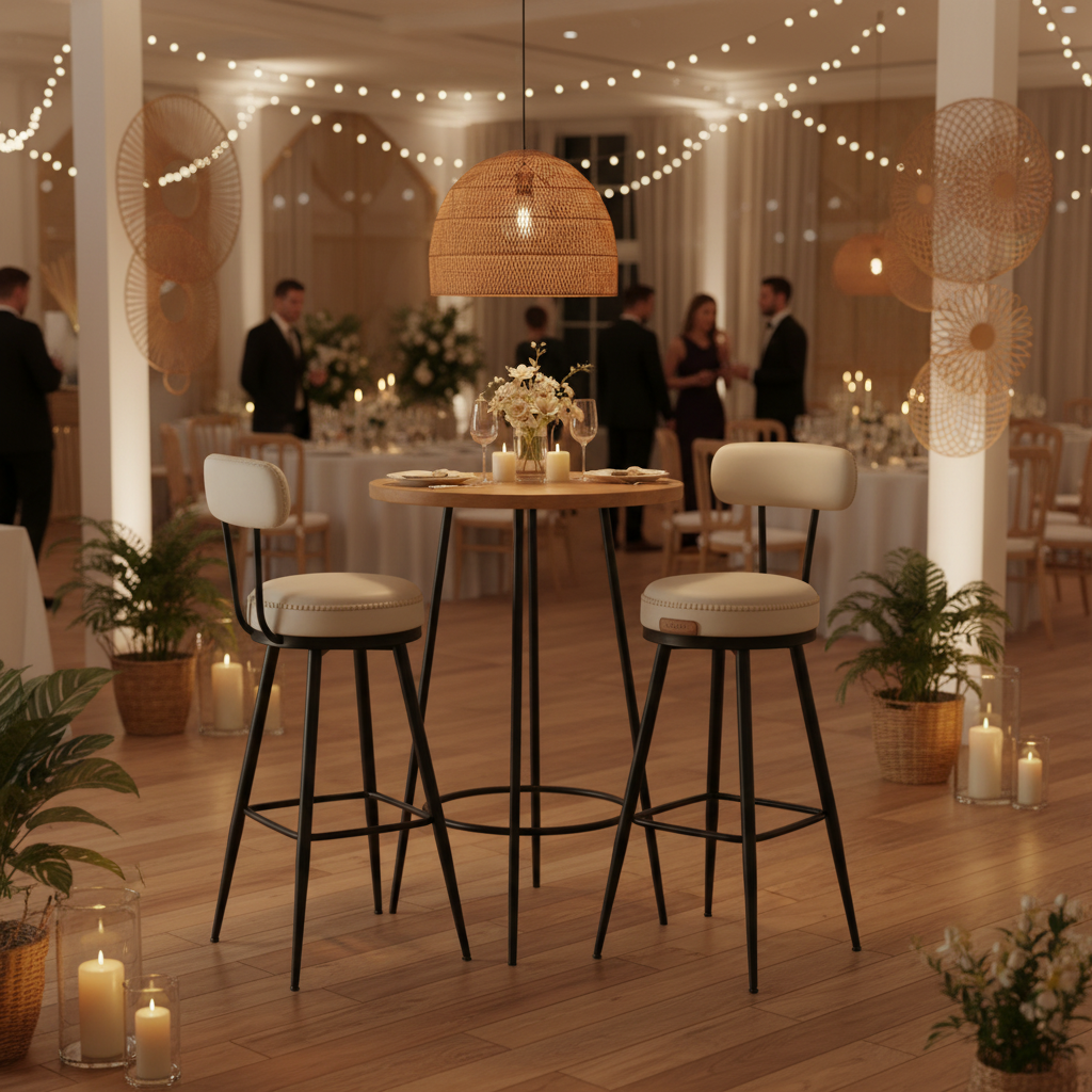 Σκαμπό για Πάσο Κουζίνας Σετ 2 τεμ. και για Μπαρ Περιστρεφόμενα Άνετο Σταθερό EKHO Ύψους Καθίσματος 76 εκ LB-C889W01