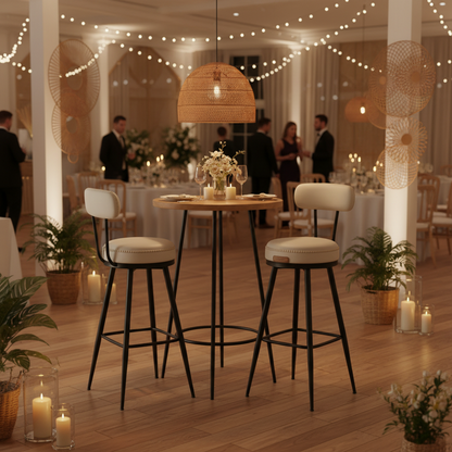 Σκαμπό για Πάσο Κουζίνας Σετ 2 τεμ. και για Μπαρ Περιστρεφόμενα Άνετο Σταθερό EKHO Ύψους Καθίσματος 76 εκ LB-C889W01