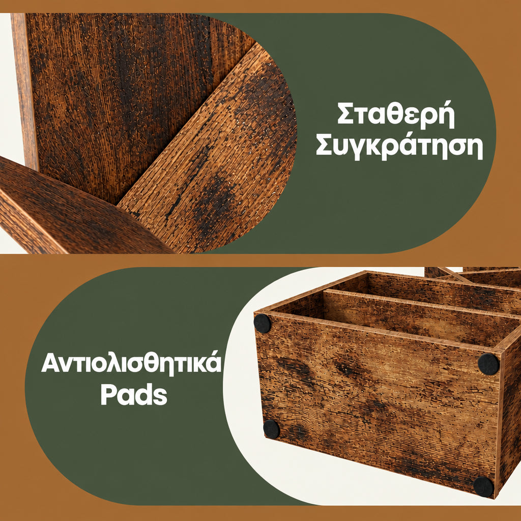 Γωνιακή Βιβλιοθήκη Ραφιέρα Δαπέδου σε Σχήμα Δέντρου, Μοντέρνος Σχεδιασμός Εξοικονόμησης Χώρου,  20 x 38 x 123 εκ.  LBC-B35607KD01