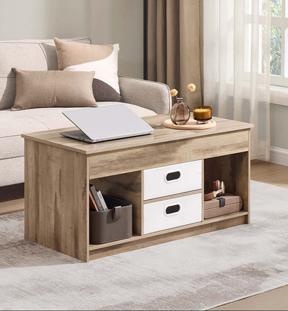 Τραπεζάκι Σαλονιού Σερβιτόρος Με Ρυθμιζόμενο Ύψος Βοηθητικό Τραπέζι Καθιστικού Καναπέ Κάμελ LC-T210L01