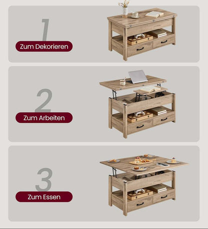 Τραπεζάκι Σαλονιού Με Ρυθμιζόμενο Ύψος Πολυχρηστικό Τραπεζαρία Γραφείο Έως 64 εκ Ύψος LC-T254L01