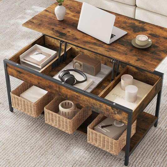 Τραπεζάκι Σαλονιού Με Ρυθμιζόμενο Ύψος ως Γραφείο Τραπεζαρία με Αποθηκευτικό Χώρο LC-T261KD02