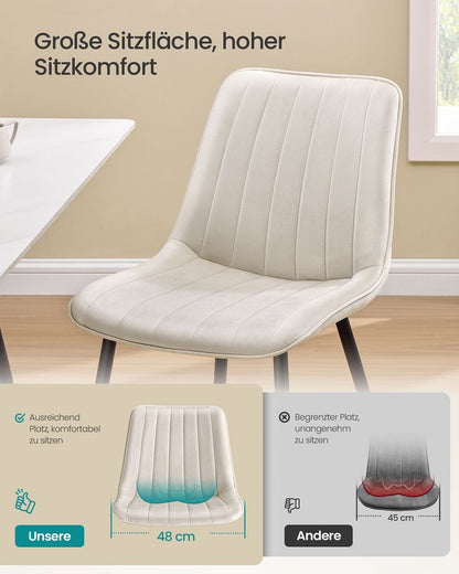 Καρέκλες Τραπεζαρίας Σετ 2 τεμ. Πολυθρόνα Καρέκλα Τραπεζαρίας Κουζίνας Κρέμ LD-C090LH01