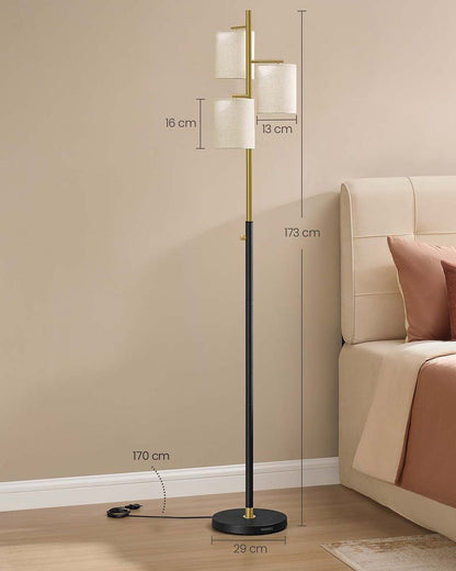 Επιδαπέδιο Φωτιστικό με 3 Λάμπες LED με Ρυθμιζόμενη Φωτεινότητα Ροοστάτη  LF-L003B02