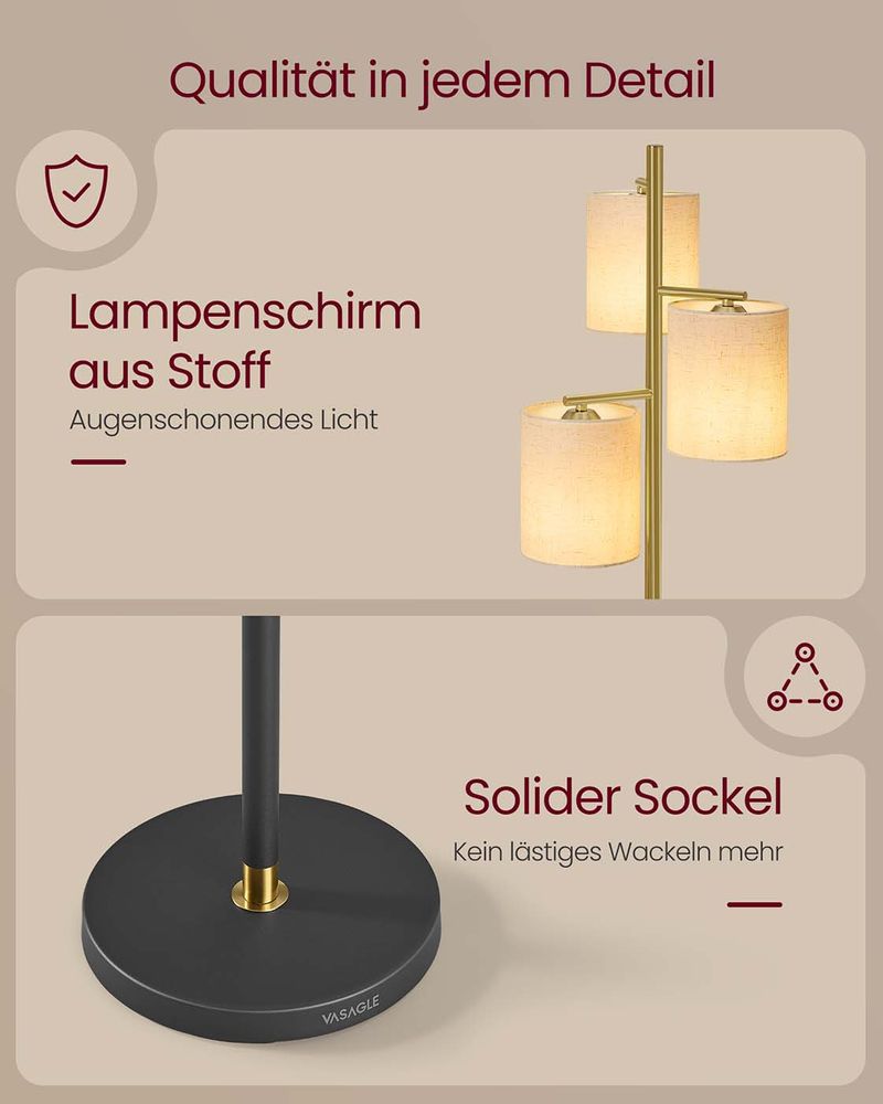 Επιδαπέδιο Φωτιστικό με 3 Λάμπες LED με Ρυθμιζόμενη Φωτεινότητα Ροοστάτη  LF-L003B02