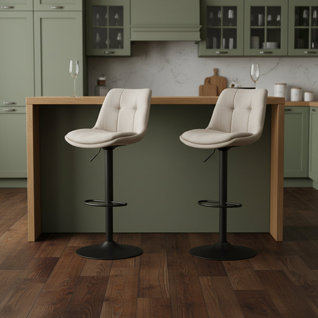 Σκαμπό για Πάσο Κουζίνας Σετ 2 τεμ Κάθισμα Μπαρ Ρυθμιζόμενο Ύψος 63-84 εκ Μεγάλη Βάση Διάφορα Χρώματα LJ-B195W02