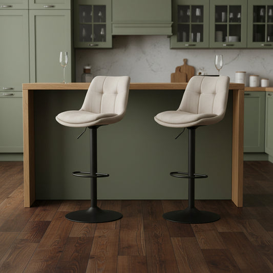 Σκαμπό για Πάσο Κουζίνας Σετ 2 τεμ Κάθισμα Μπαρ Ρυθμιζόμενο Ύψος 63-84 εκ Μεγάλη Βάση Διάφορα Χρώματα LJ-B195W02