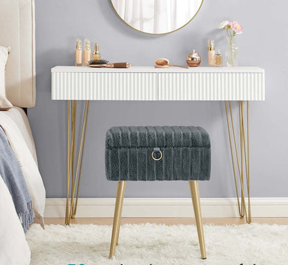 Σκαμπό Καρεκλάκι Μπουντουάρ με Αποθηκευτικό Χώρο σε 3 Χρωματισμούς LO-M505GZ02