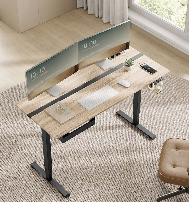 Γραφείο Ρυθμιζόμενου Ύψους και Τροχήλατο Ηλεκτρικό 60x140 εκ με Πρίζα και Συρτάρι  B34-LSD114H01