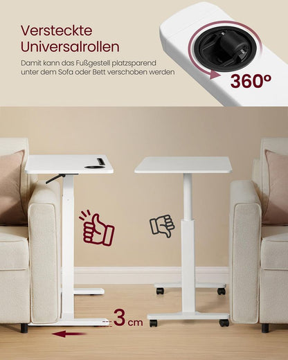 Βοηθητικό Τραπεζάκι Τροχήλατο Ρυθμιζόμενο ύψος με Ποτηροθήκες LS-D600W01