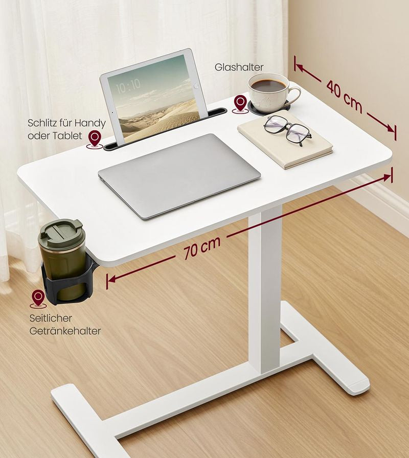 Βοηθητικό Τραπεζάκι Τροχήλατο Ρυθμιζόμενο ύψος με Ποτηροθήκες LS-D600W01