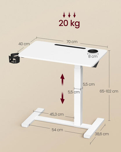 Βοηθητικό Τραπεζάκι Τροχήλατο Ρυθμιζόμενο ύψος με Ποτηροθήκες LS-D600W01