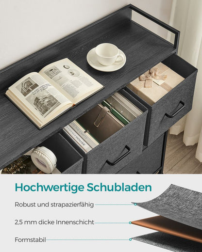 Συρταριέρα Κρεβατοκάμαρας Ντουλάπι Αποθήκευση Ρούχων Υπνοδωματίου Ανθρακί Κονσόλα Μπουφές LT-S523G22