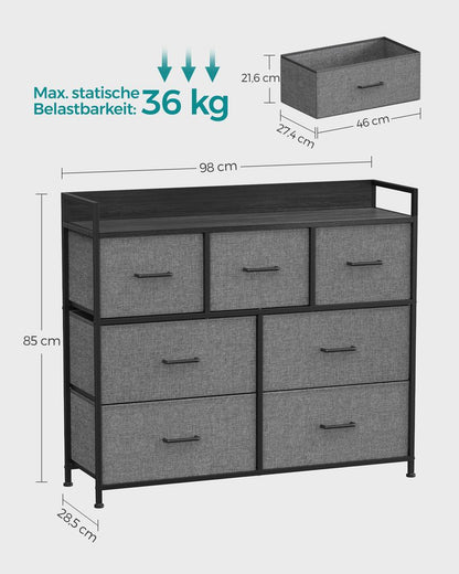 Συρταριέρα Κρεβατοκάμαρας Ντουλάπι Αποθήκευση Ρούχων Υπνοδωματίου Ανθρακί Κονσόλα Μπουφές LT-S523G22