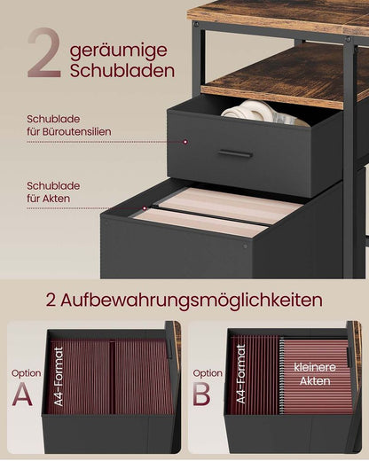 Γραφείο Υπολογιστή Τραπέζι Γραφείου 160x60 εκ με ράφια και Συρτάρια Καφέ LW-D105K01