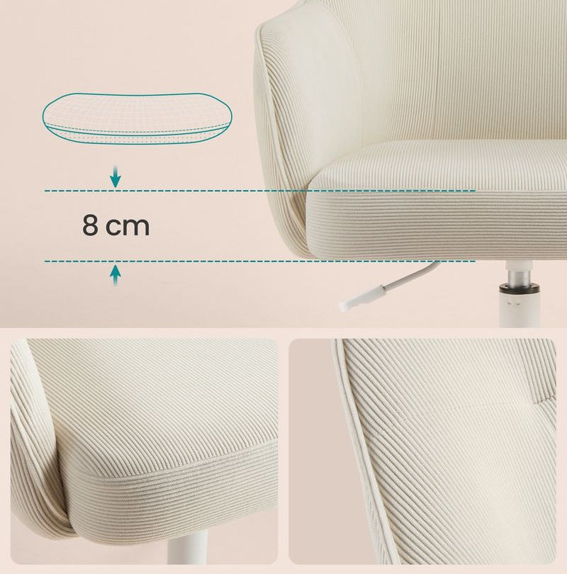 Καρέκλα Γραφείου Μπεζ Ρυθμιζόμενου ύψους Περιστρεφόμενη Καρέκλα Μπουντουάρ OB-G019LZ01