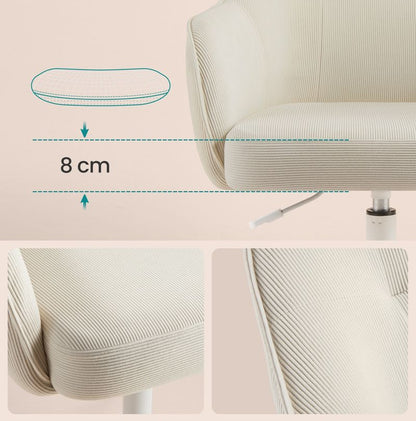 Καρέκλα Γραφείου Μπεζ Ρυθμιζόμενου ύψους Περιστρεφόμενη Καρέκλα Μπουντουάρ OB-G019LZ01