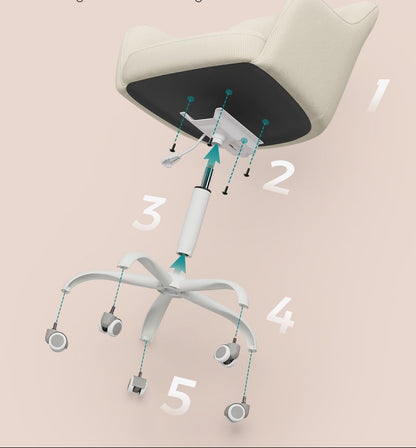 Καρέκλα Γραφείου Μπεζ Ρυθμιζόμενου ύψους Περιστρεφόμενη Καρέκλα Μπουντουάρ OB-G019LZ01