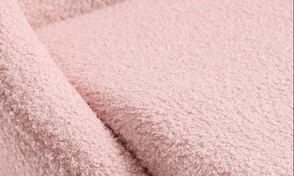 Καρέκλα Γραφείου Ροζ Μπουκλέ Άνετη Καρέκλα Μπουντουάρ Εξοικονόμησης Χώρου Περιστρεφόμενη Ρυθμιζόμενου Ύψους OB-G020R03