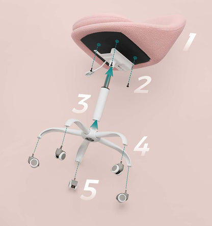 Καρέκλα Γραφείου Ροζ Μπουκλέ Άνετη Καρέκλα Μπουντουάρ Εξοικονόμησης Χώρου Περιστρεφόμενη Ρυθμιζόμενου Ύψους OB-G020R03