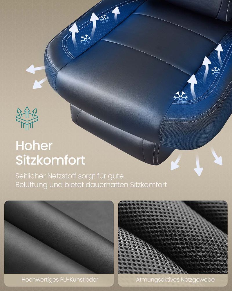 Καρέκλες Γραφείου Καρέκλα Υπολογιστή Gaming με Προσκέφαλο και Υποπόδιο Μαύρο  B34-OBG077B01