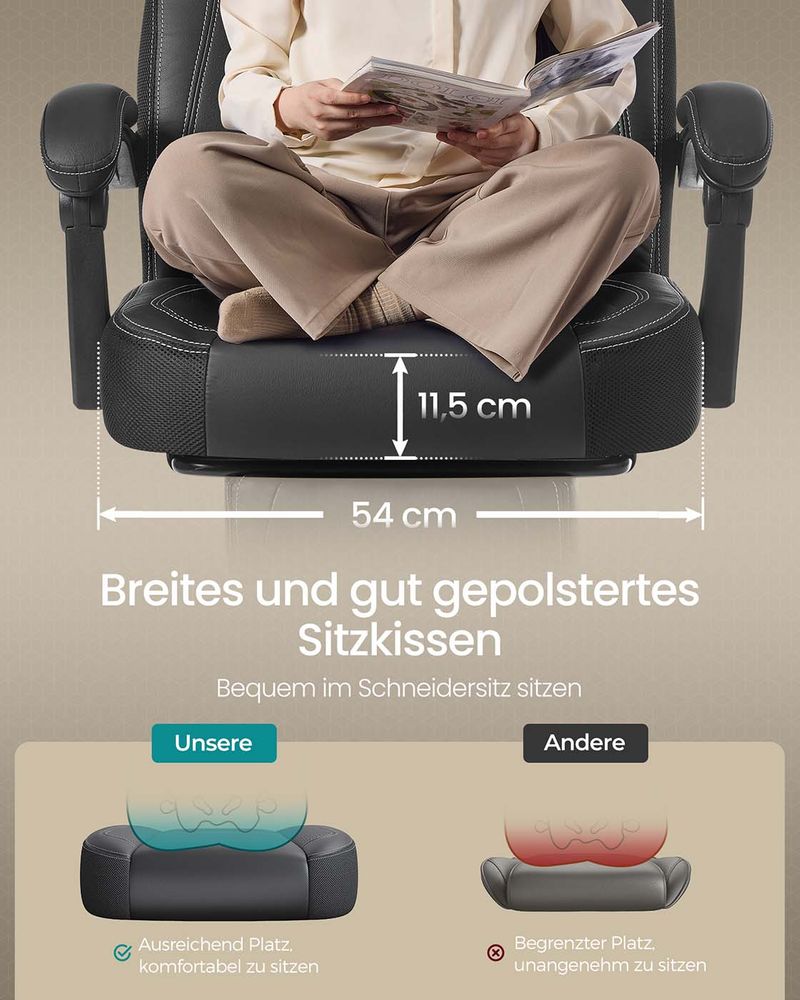 Καρέκλες Γραφείου Καρέκλα Υπολογιστή Gaming με Προσκέφαλο και Υποπόδιο Μαύρο  B34-OBG077B01