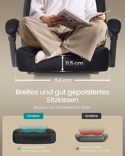 Καρέκλες Γραφείου Καρέκλα Υπολογιστή με Προσκέφαλο και Υποπόδιο Μαύρο Βελούδο  OB-G077B08