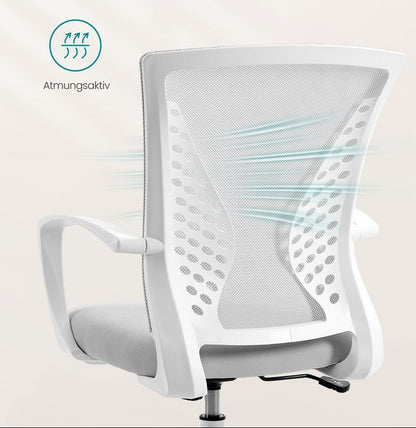 Καρέκλα Γραφείου Εργονομική Καρέκλα Περιστρεφόμενη Ασφαλής Σταθερή Γκρι OB-N022GD01