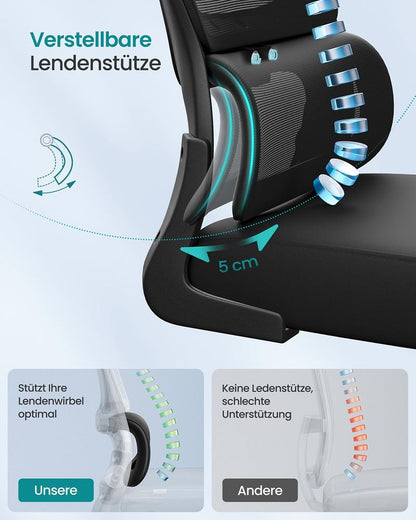 Καρέκλα Γραφείου Με προσκέφαλο Εργονομικές Καρέκλες Γραφείου Υπολογιστή με πτυσσόμενα μπράτσα Μαύρη OB-N041B01