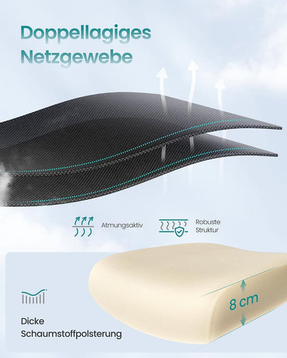 Καρέκλα Γραφείου Με προσκέφαλο Εργονομικές Καρέκλες Γραφείου Υπολογιστή με πτυσσόμενα μπράτσα Μαύρη OB-N041B01