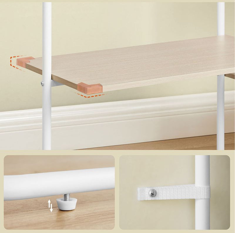 Ανοιχτή Ντουλάπα Γκαρνταρόμπα Ράφι Κρεμάστρα Ρούχων με 6 ράφια και 2 ράγες RGR-B35012K01