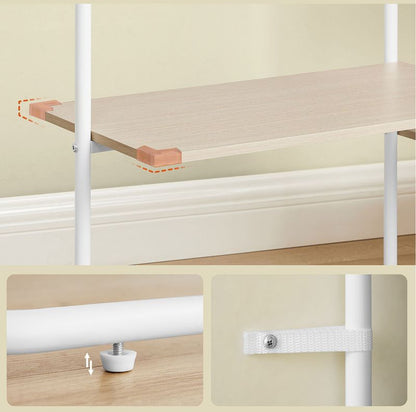 Ανοιχτή Ντουλάπα Γκαρνταρόμπα Ράφι Κρεμάστρα Ρούχων με 6 ράφια και 2 ράγες RGR-B35012K01