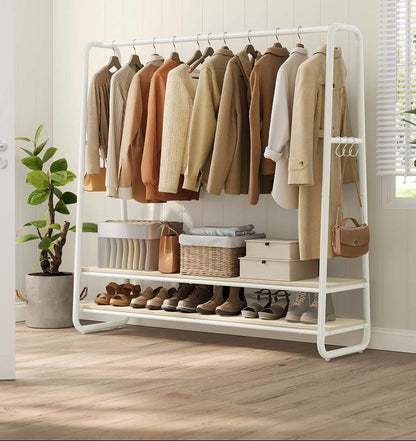 Κρεμάστρα Ρούχων Ανοιχτή Ντουλάπα 138 εκ Μήκος Σταντ Ρούχων Ράφι Κρεβατοκάμαρας RG-R119W09