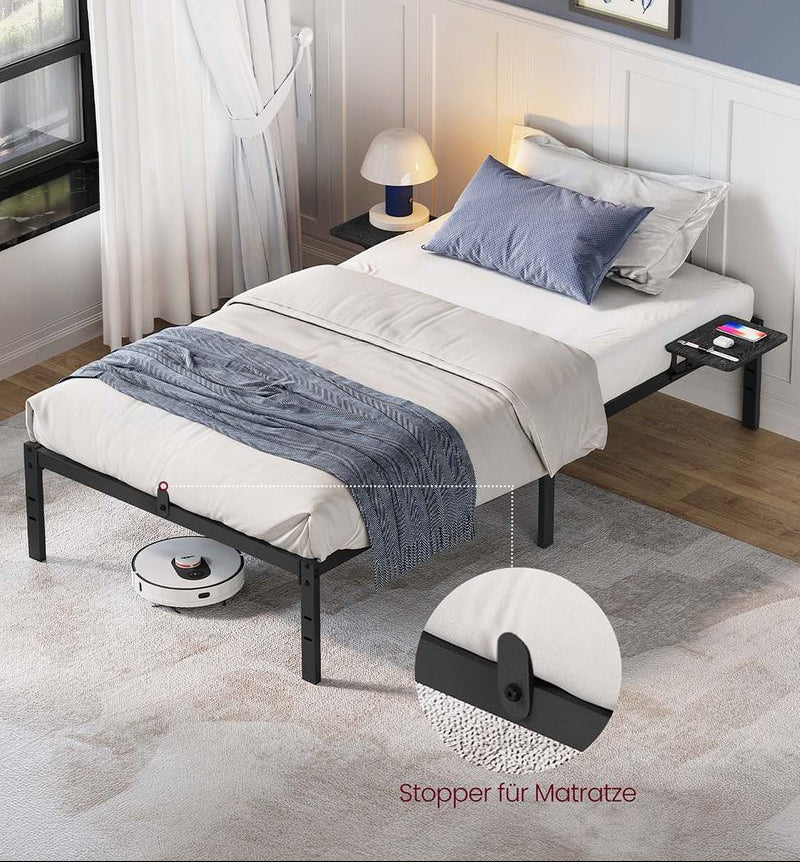 Διπλό Κρεβάτι Κρεβατοκάμαρας Μεταλλικός Σκελετός με Κομοδίνα 90 x 200 και 190 x 140 εκ RM-B093B01