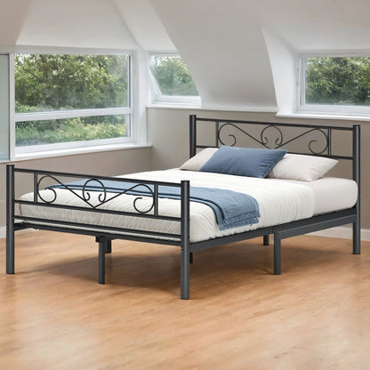 Metal Double Bed Black Frame RM-B063B01