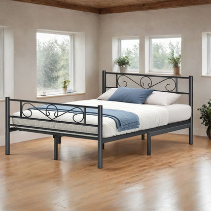Metal Double Bed Black Frame RM-B063B01